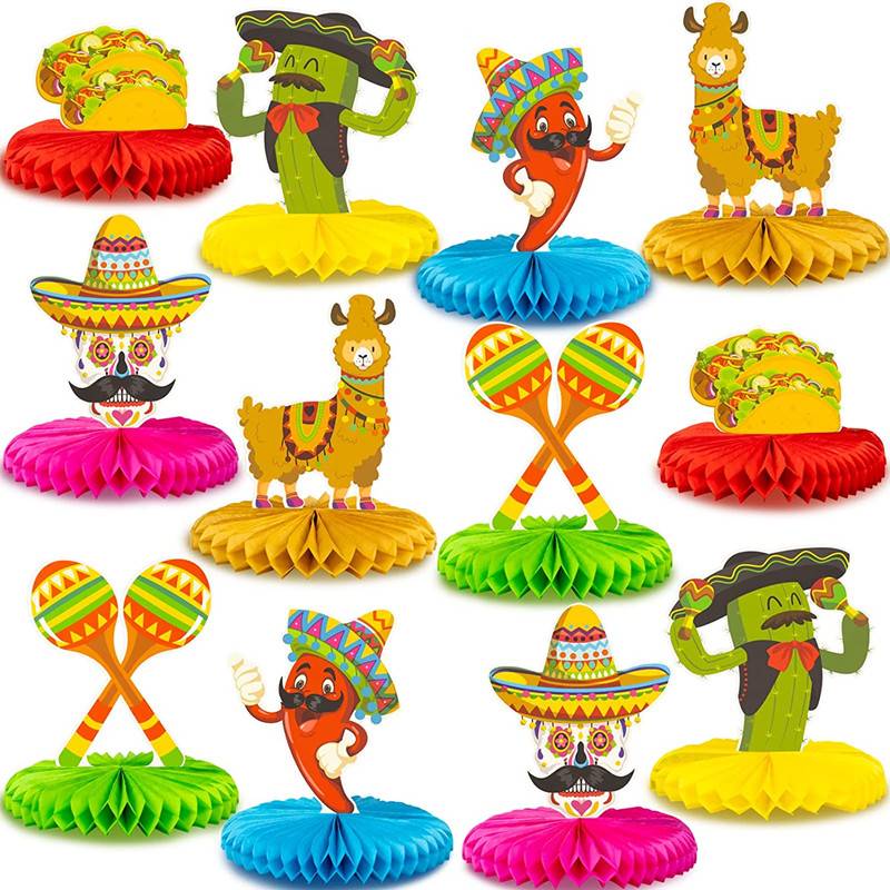 Mexican Fiesta Honeycomb Table Centerpieces 8” Paper Cinco - Temu